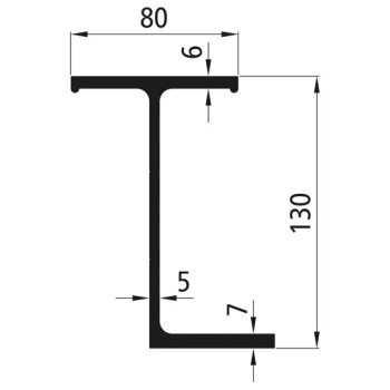 SUER Alu Hilfsrahmenprofil 130mm, pressblank, 4500 mm -...