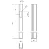 SUER 621044, 430mm, rechts, eloxiert, Langloch für 101101198 - 621044006