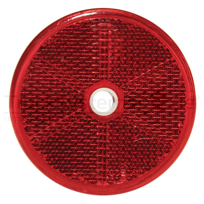 ASPÖCK Rückstrahler, rund, Ø 60 mm, rot, mit Befestigungsloch 6 mm - 15-5411-007 - 155411007