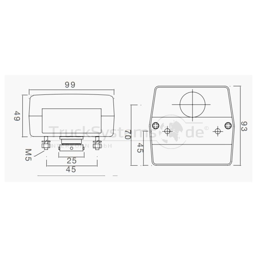 Aspöck Minipoint, 12 V, links/rechts, Tülle, ohne Leuchtmittel - 23-0200-007 - 230200007 - 23-0200-001 - 230200001