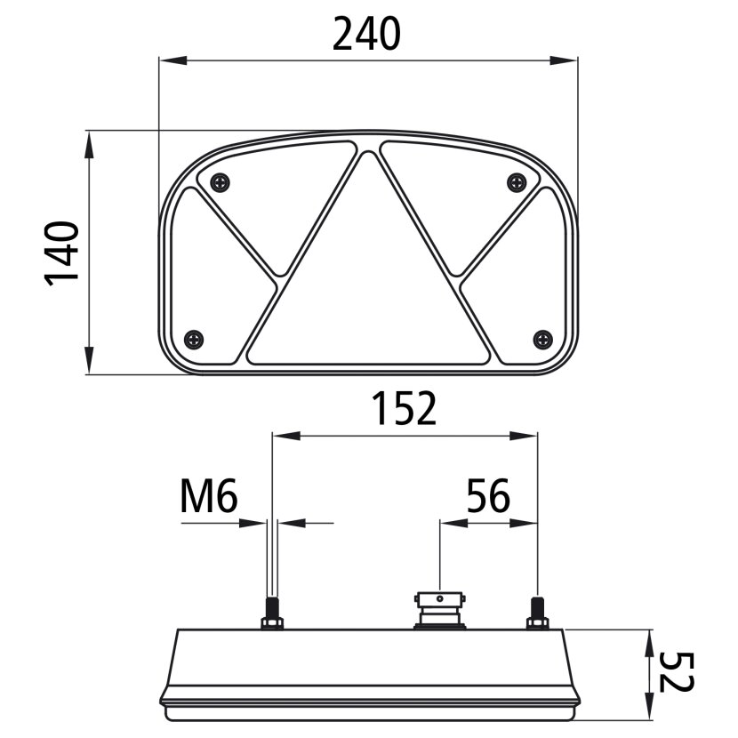 Aspöck Multipoint II 12 V, rechts, 5-polig Baj. mit Dreieck, mit KZL - 24-7200-007 - 247200007 - 24-7200-001 - 247200001