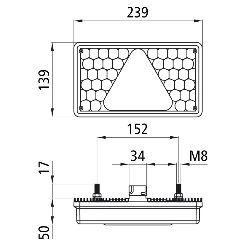 Aspöck MultiLED, 24 V, rechts, 7-poligASS,m.Dreieck,NSL/RFS/SML,LCG,OEM - 24-7500-707 - 247500707 - 24-7500-701 - 247500701