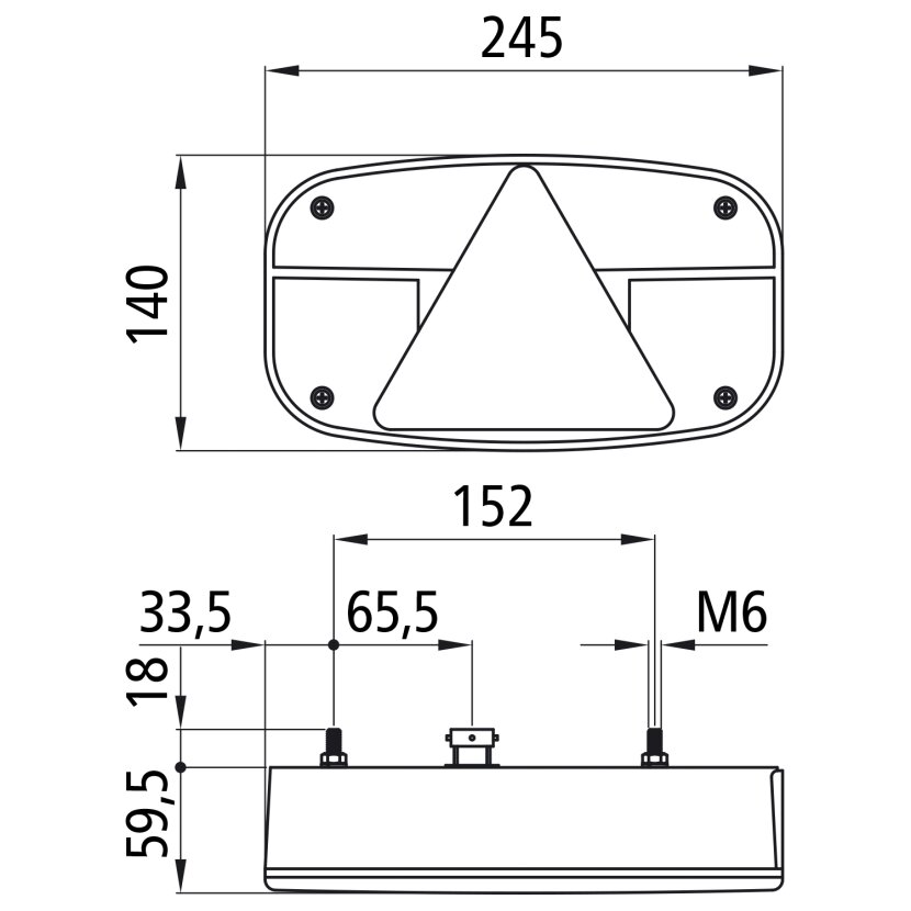 Aspöck Multipoint III, 12 V, rechts, 5-polig Baj., mit Dreieck, OEM - 24-8260-007 - 248260007 - 24-8260-001 - 248260001