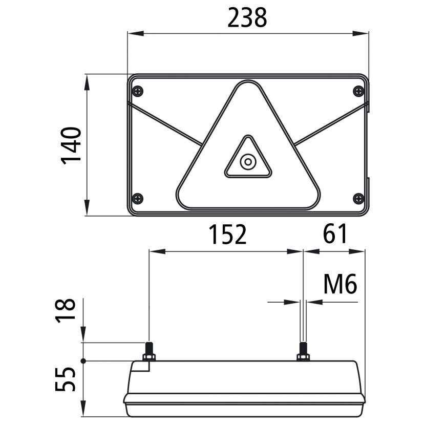 Aspöck Multipoint V, 12 V, links, Tülle, mit Dreieck,NSL,OEM - 24-8500-157 - 248500157 - 24-8500-151 - 248500151