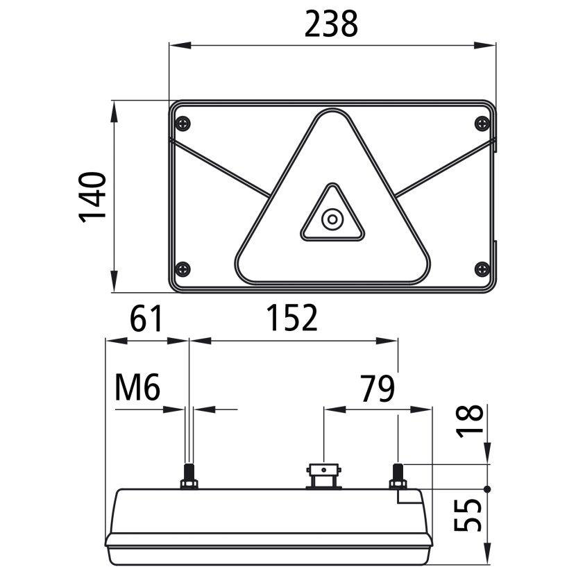 Aspöck Multipoint V LED, 12 V, re, 5-polig Bajonett, mit Dreieck, mit RFS - 24-8714-007 - 248714007 - 24-8714-001 - 248714001
