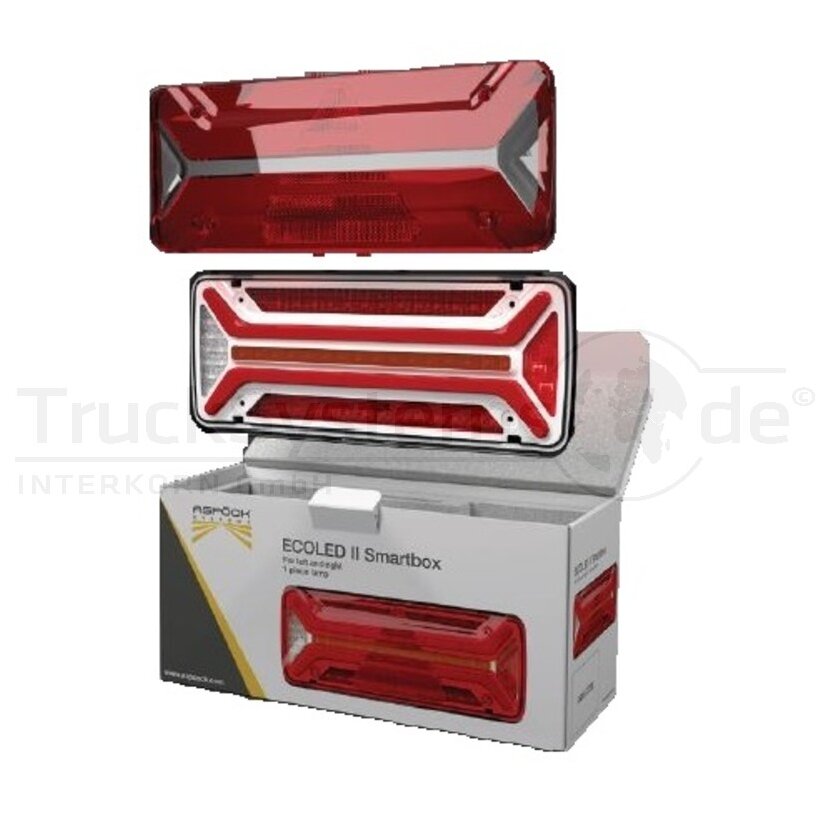 Aspöck EcoLED II Smartbox, 12/24V, li=re, 7-poligAMP, Lichtscheibe lose - 25-4126-037 - 254126037 - 25-4126-031 - 254126031