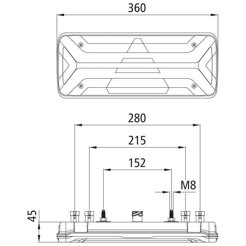 Aspöck EcoLED II Smartbox,12/24V,li=re,7-pol.+4x2-pol.AMP,Scheibe lose - 25-4126-047 - 254126047 - 25-4126-041 - 254126041