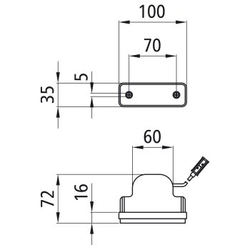 Aspöck Flatpoint I LED, 24 V, SML, 0,50 m, P&R -...