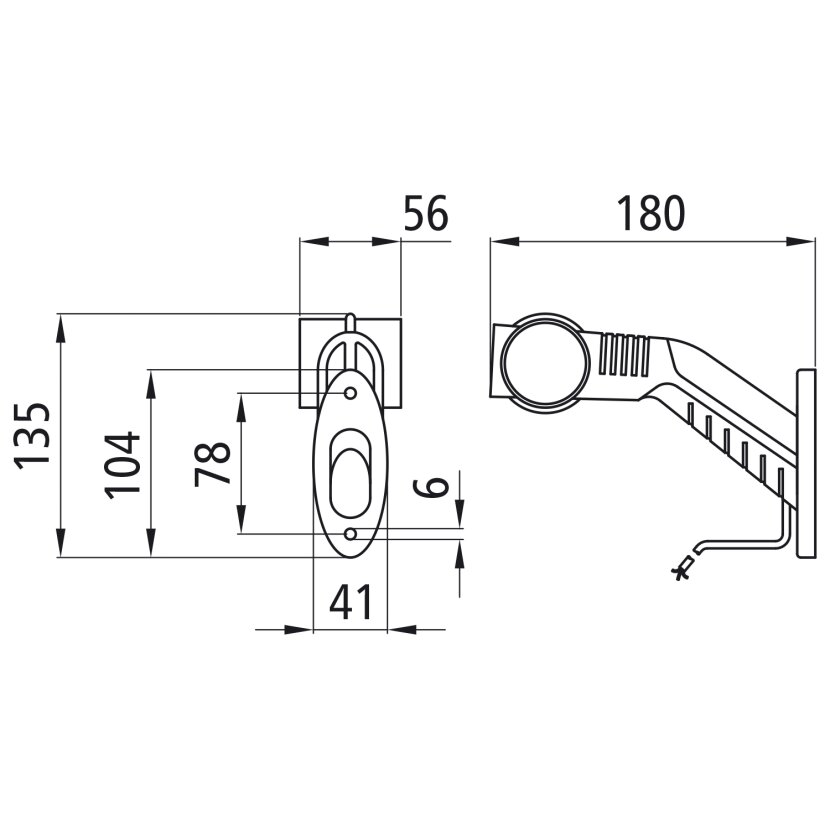 Aspöck Superpoint III LED, 24 V, li, rot/weiß/gelb, 4,00 m, open end, OEM - 31-3303-007 - 313303007 - 31-3303-001 - 313303001