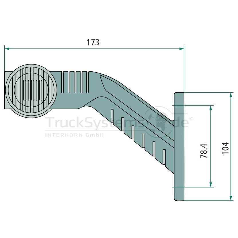 Aspöck Superpoint III LED, 24 V, rechts, rot/weiß/gelb, 1,25 m, P&R, OEM - 31-3304-054 - 313304054 - 31-3304-057 - 313304057