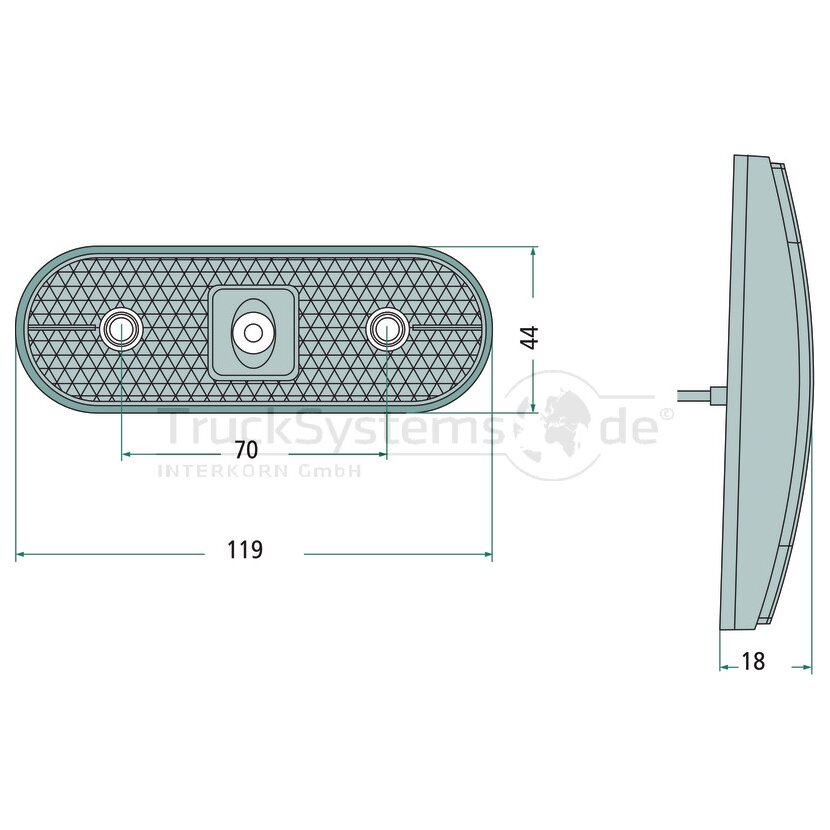 Aspöck Unipoint LED, 24 V, Positionsleuchte rot, 0,50 m, P&R, OEM - 31-7804-017 - 317804017 - 31-7804-011 - 317804011