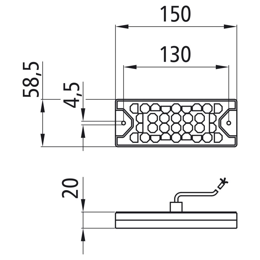 Aspöck MiniLED II, 12/24 V, 0,50 m, open end, RFS, OEM - 38-7200-007 - 387200007 - 38-7200-001 - 387200001