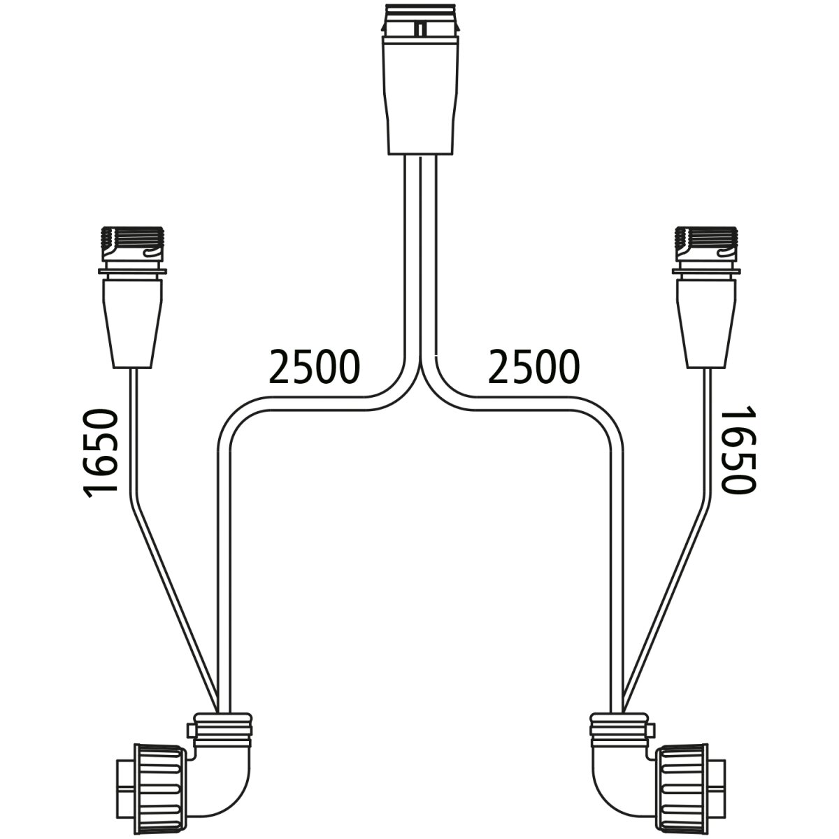 ASPÖCK Verteilerleitung, 17-pol. LP 20, 2 x 7-pol. ASS, 2500 mm 