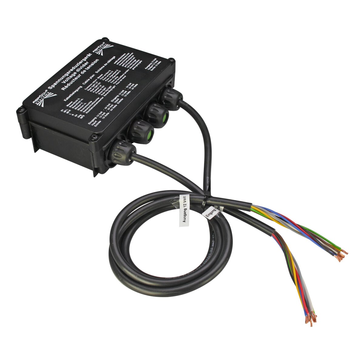 ASPÖCK Spannungswandler, 24 V auf 12 V, Kabel 2 x 0,9 m