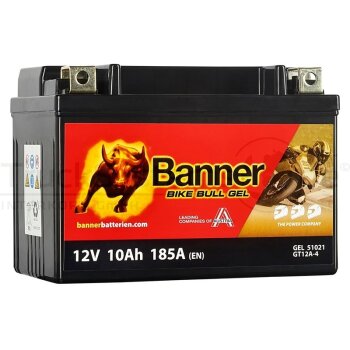 BANNER Motorradbatterie 12V 10 A GEL Bike Bull  -...
