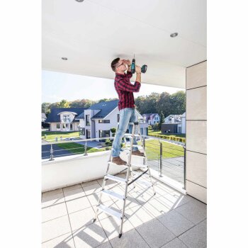 BRENNENSTUHL Leiter Doppelstufen/Sprossenleiter 2x7  -...