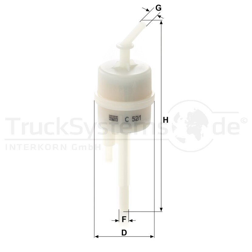 MANN-FILTER Filter, Entlüftung (Kraftstoffbehälter) C 52/1 - C52/1 für 21064484