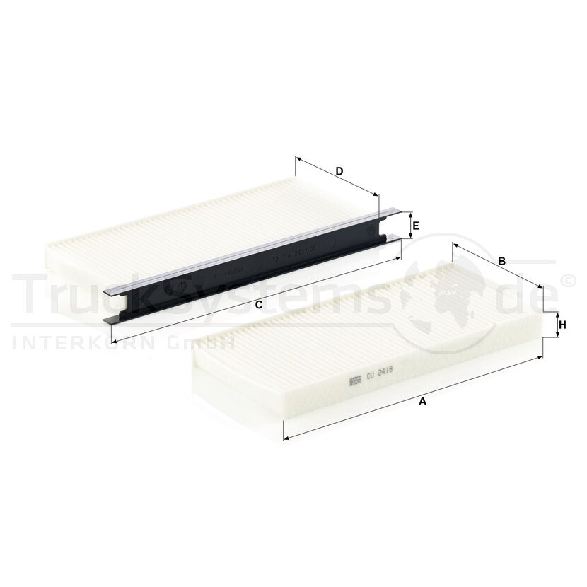 MANN-FILTER Filter, Innenraumluft CU 2418-2 - CU24182 für 415 835 11 00