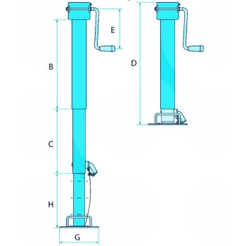 SIMOL Stützfuss 80x500  - DG706/3SF - 4250808763195...