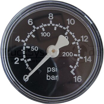 EWO Manometer 50mm G1/4 0-16 bar waagerecht  - 85 -...