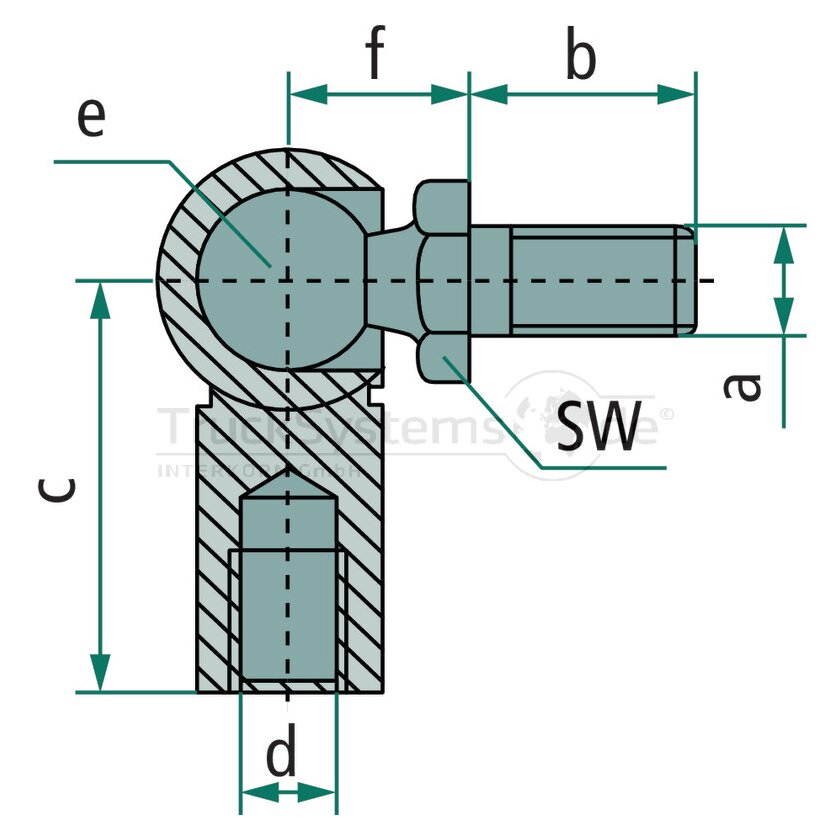 STABILUS Winkelgelenk GF10/22 - 13 x 25 - M8/M8  - 000917 + 072796 - 000917+072796