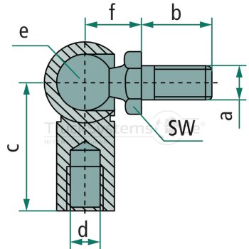 STABILUS Winkelgelenk GF10/22 - 13 x 25 - M10/M8  -...