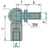 STABILUS Winkelgelenk GF10/22 - 13 x 25 - M10/M8  - 000917 + 352950 - 000917+352950