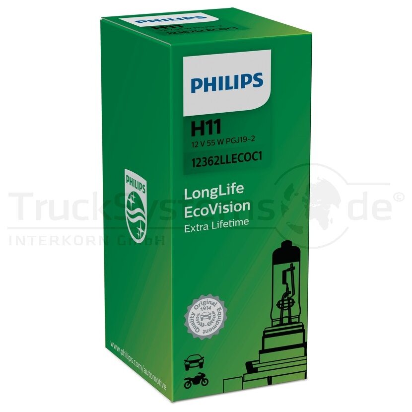 PHILIPS Halogenlampe H11 12V LongerLife  - 12362LLECOC1