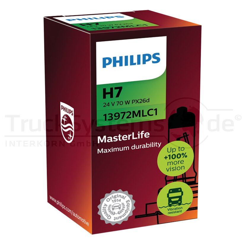 PHILIPS Halogenlampe H7 24V 13972ML Master Life - 13972MLCL