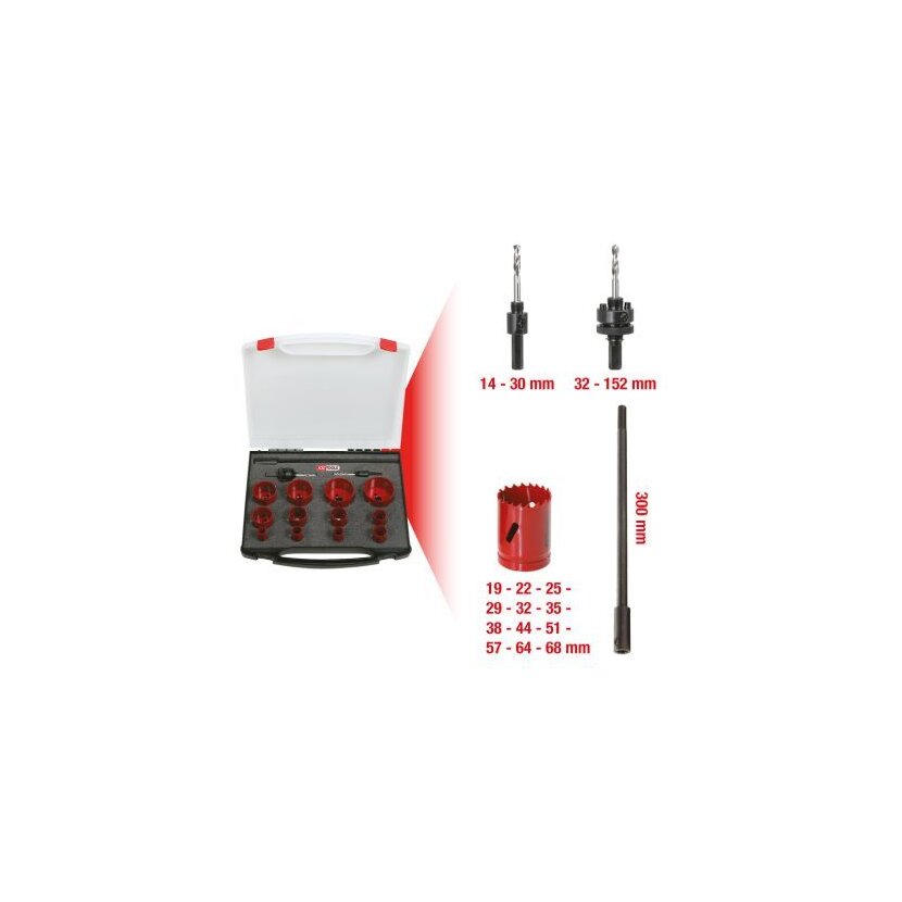 KS TOOLS Universal-Lochsägen-Satz 15-teilig  - 129.5580 - 1295580