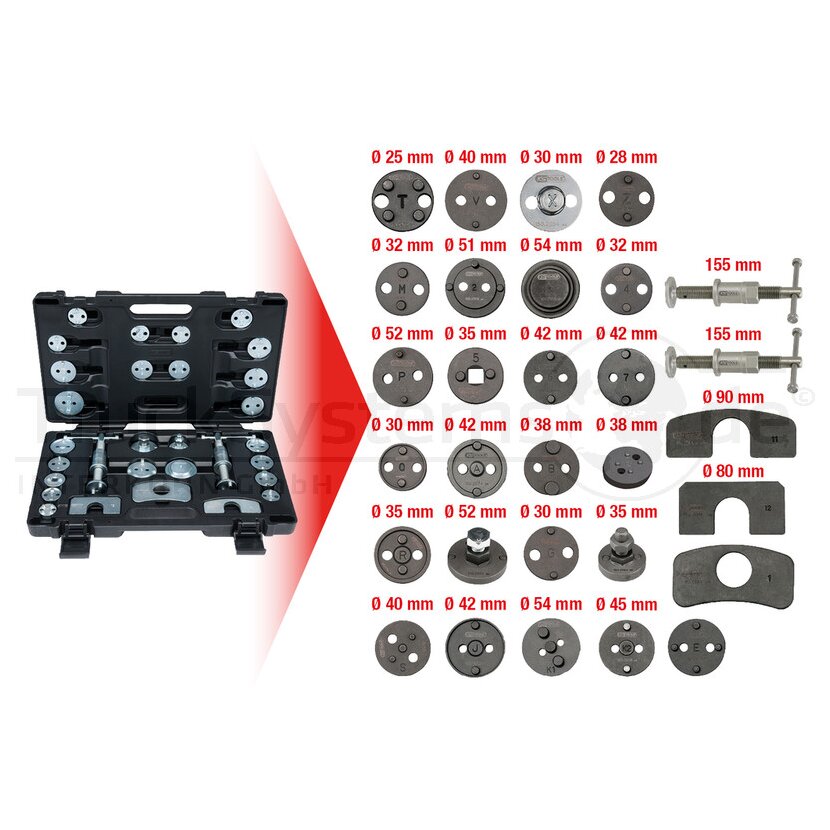 KS TOOLS Bremskolben-Rueckstellwerkzeugs 30tlg  - 150.2030 - 1502030