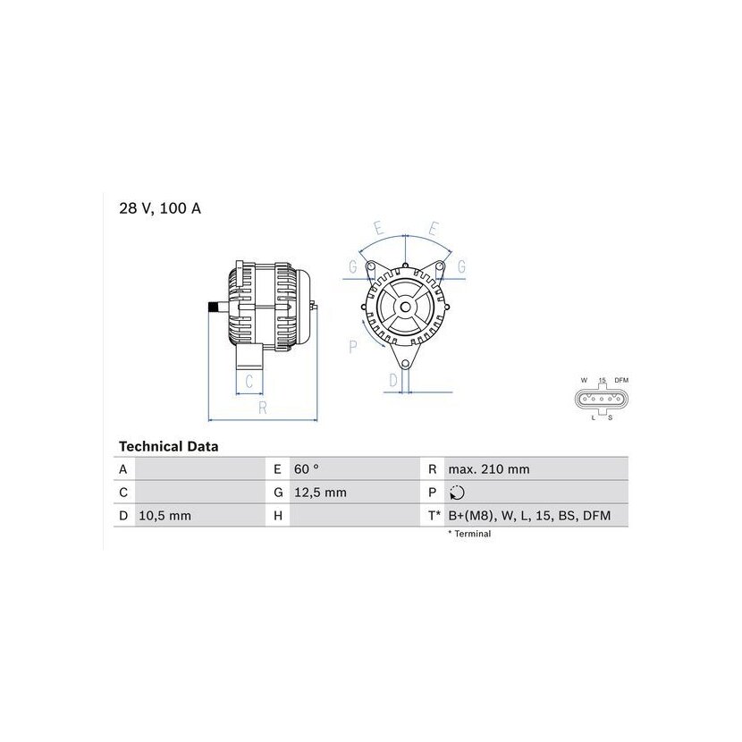 BOSCH Generator 0 986 045 290 - 0986045290 passend für A 012 154 67 02