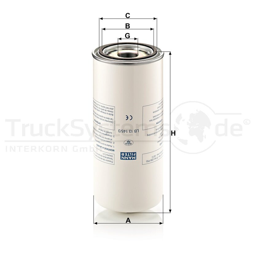 MANN-FILTER Filter, Drucklufttechnik LB 13 145/3 - LB13145/3 für 105 252 74