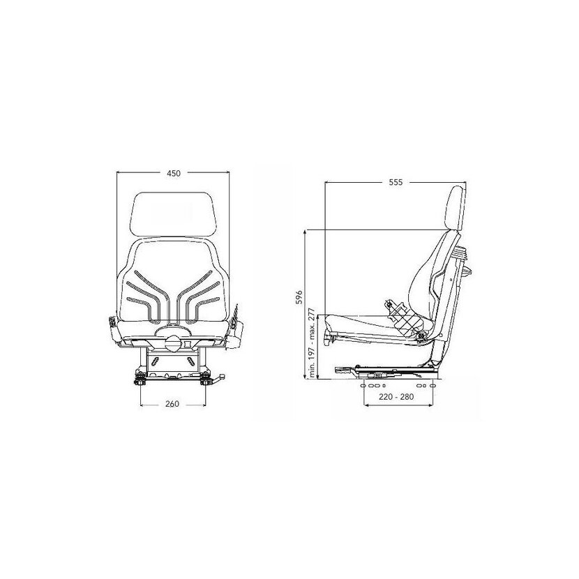 GRAMMER Traktor Sitz Universo Basic PVC - 140578 - MSG 44/520