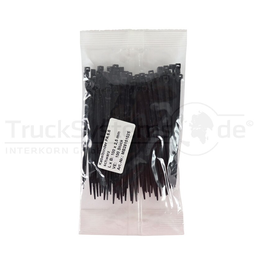 Kabelbinder 100 x 2 5mm schwarz  - K-100M-B - 8HL717962001 - K100MB