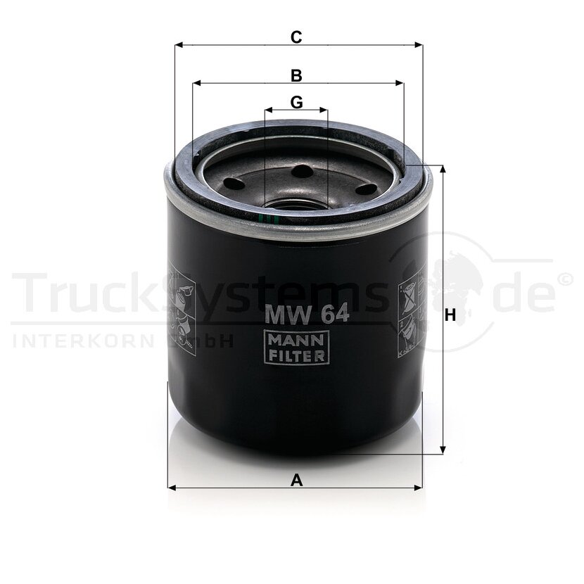 MANN-FILTER Ölfilter MW 64 - MW64 für 5864006320