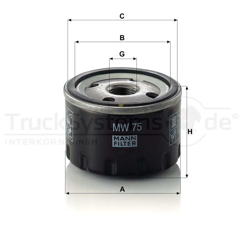 MANN-FILTER Ölfilter MW 75 - MW75 für 11 41 7 673 541