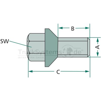 BPW Radschraube M12 x 1 5 Kegel - 02.5043.11.00 - 0250431100