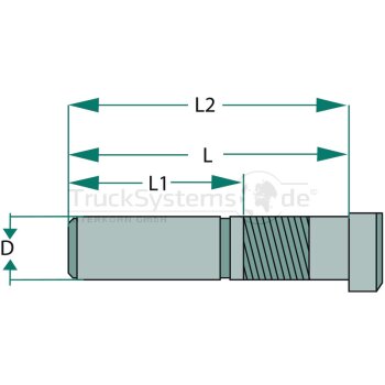 BPW Radbolzen Wendel M22 x 1 5 x 89  - 03.296.33.14.1 -...