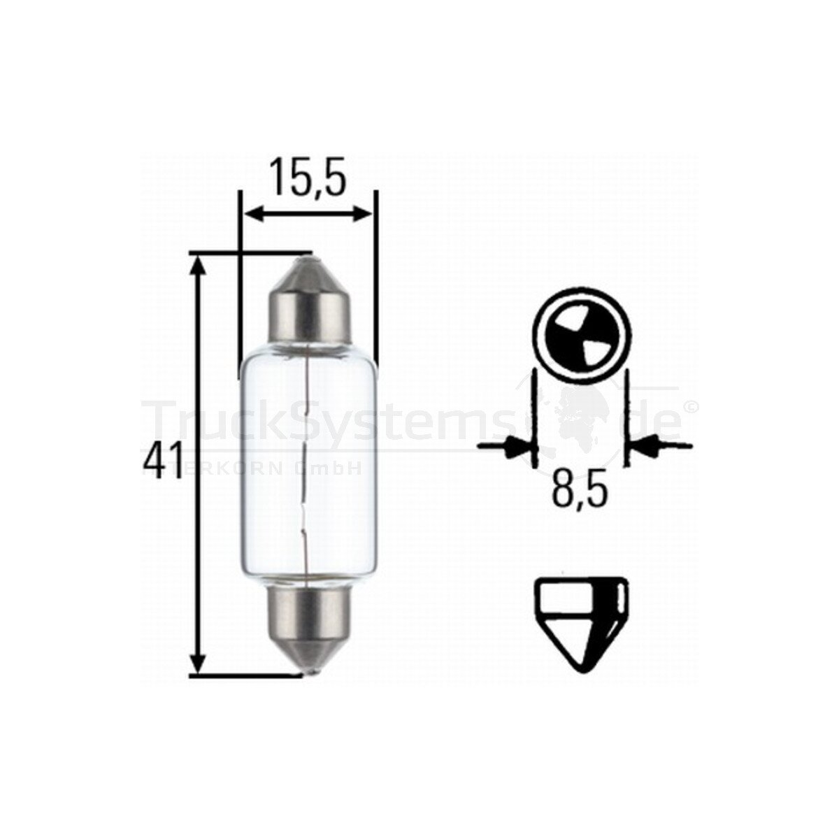 HELLA Soffitte 24V 15W 13850CP T15x43 - 8GM002091261, 0,77 €
