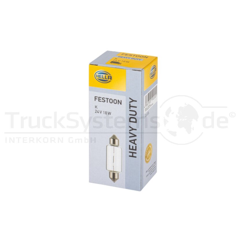 HELLA Soffitte 24V 18W 13807 - 8GM 002 091-241 - 8GM002091241