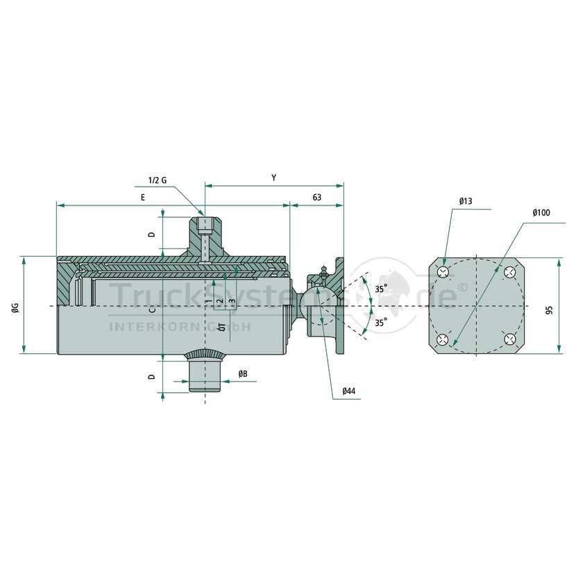 CHAPEL Kippzylinder 5-stufig für DSK  - 3585PN