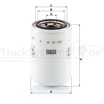 MANN-FILTER Ölfilter W 10 020 - W10020 für...