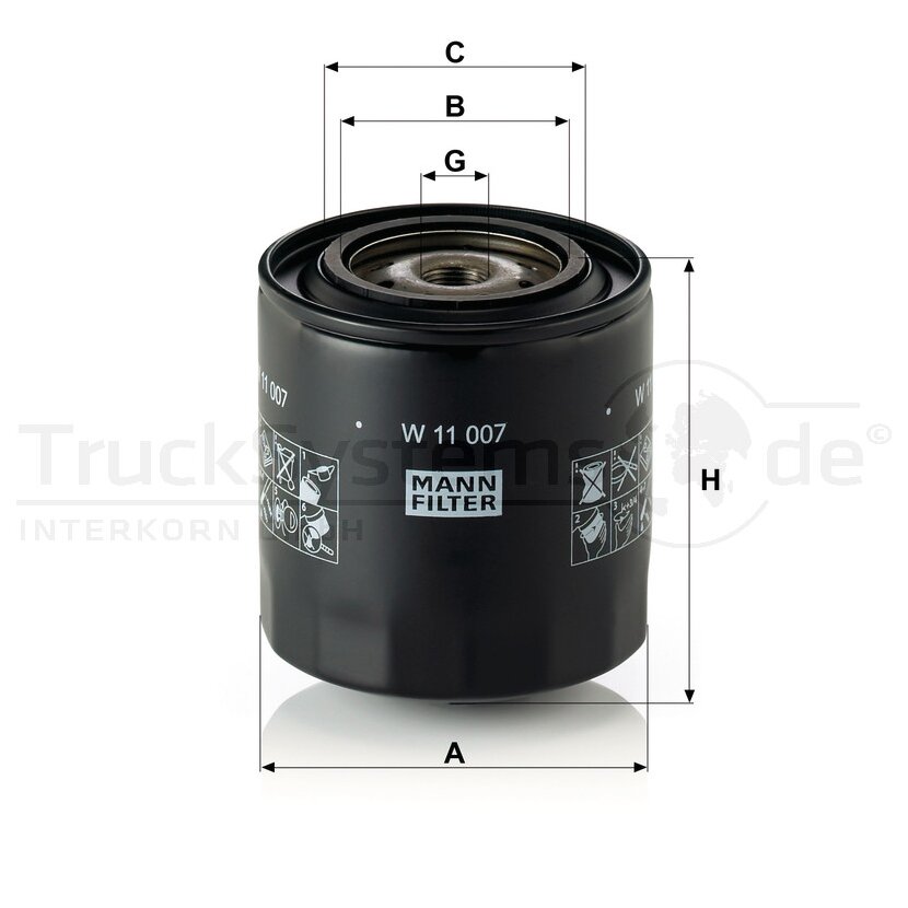 MANN-FILTER Ölfilter W 11 007 - W11007 für 0.044.1567.0
