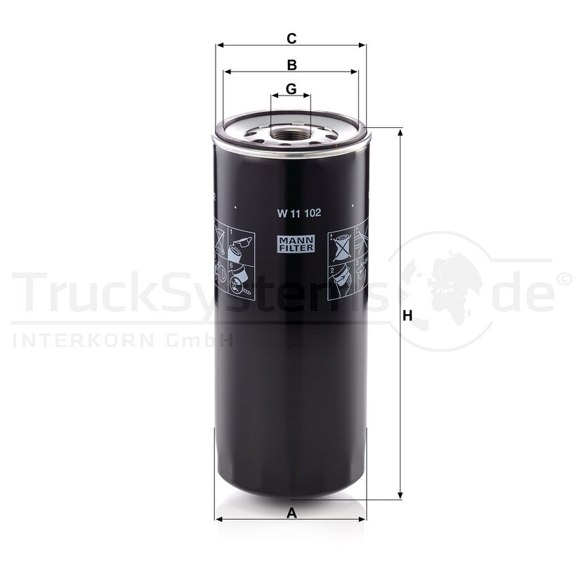 MANN-FILTER Ölfilter W 11 102 - W11102 für 0693851