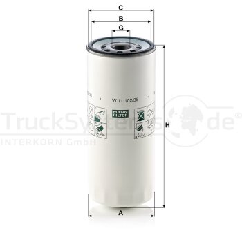 MANN-FILTER Ölfilter W 11 102/36 - W11102/36...