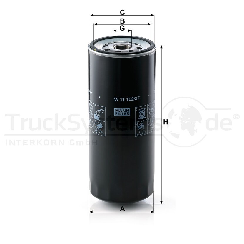MANN-FILTER Ölfilter W 11 102/37 - W11102/37 für 111 7285