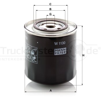 MANN-FILTER Ölfilter W 1130 - W1130 für 4434825