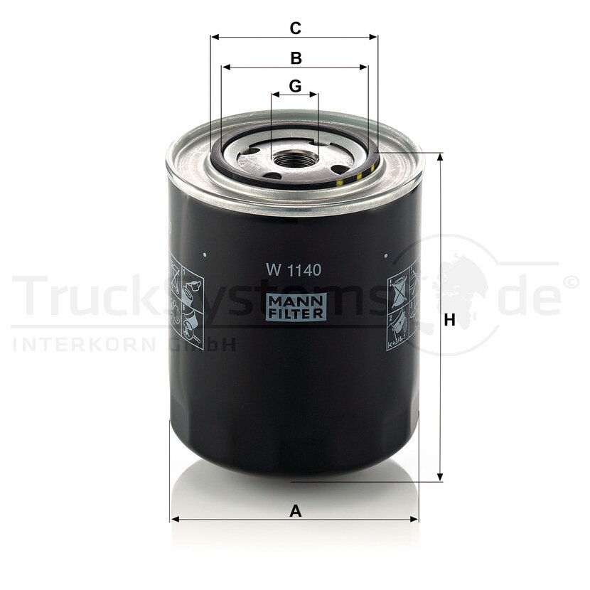 MANN-FILTER Ölfilter W 1140 - W1140 für 1901602