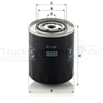 MANN-FILTER Ölfilter W 1140 - W1140 für 1901602
